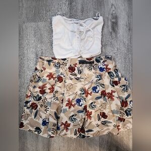 Zara Beige Floral Women's Skirt